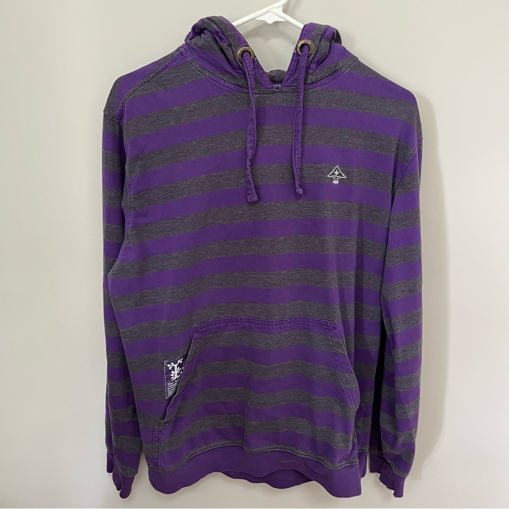 LRG Purple and Gray Striped Hoodie Men’s Size Small